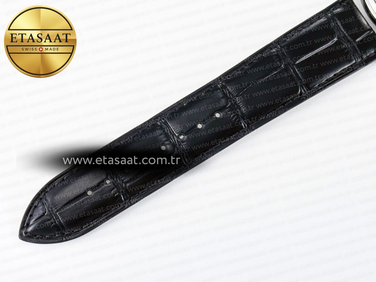 Jaeger Lecoultre Master Ultra Thin Perpetual Calendar SS V9F 1:1 Best Edition Black Dial on Black Leather Strap A868 V2 - Görsel 24