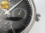 Jaeger Lecoultre Master Ultra Thin Perpetual Calendar SS V9F 1:1 Best Edition Gray Dial Diamonds Bezel on Black Leather Strap A868 V2 - Görsel 12