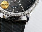 Jaeger Lecoultre Master Ultra Thin Perpetual Calendar SS V9F 1:1 Best Edition Gray Dial Diamonds Bezel on Black Leather Strap A868 V2 - Görsel 14