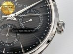 Jaeger Lecoultre Master Ultra Thin Perpetual Calendar SS V9F 1:1 Best Edition Gray Dial on Black Leather Strap A868 V2 - Görsel 12