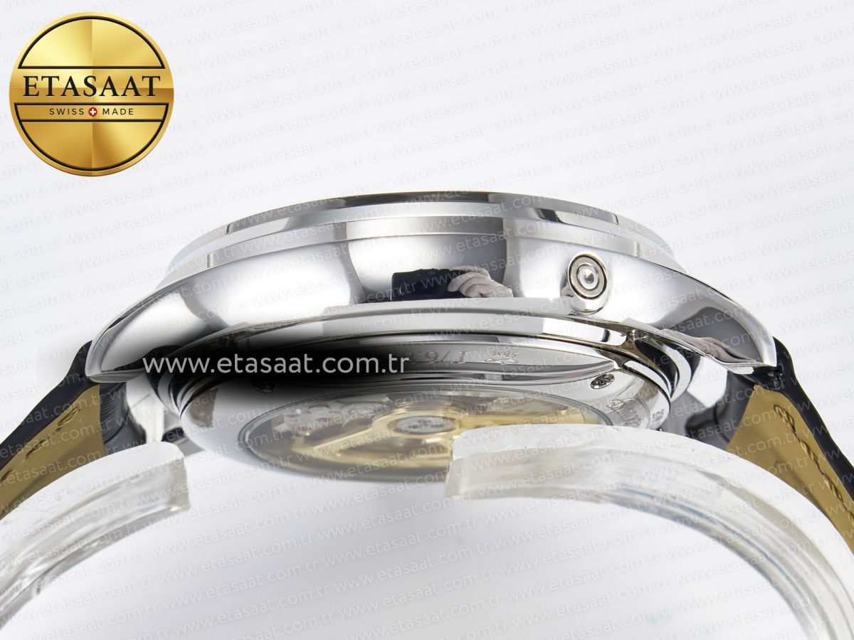 Jaeger Lecoultre Master Ultra Thin Perpetual Calendar SS V9F 1:1 Best Edition Gray Dial on Black Leather Strap A868 V2 - Görsel 15