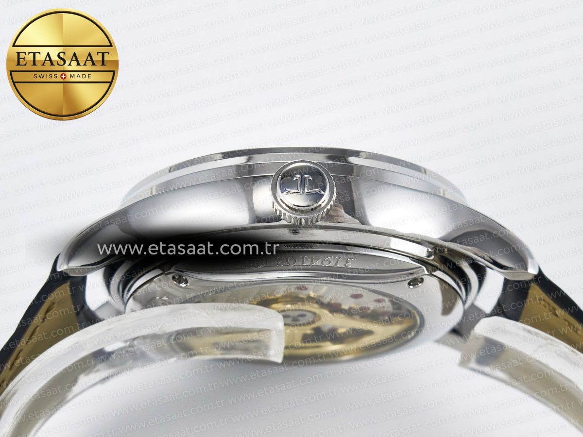 Jaeger Lecoultre Master Ultra Thin Perpetual Calendar SS V9F 1:1 Best Edition Gray Dial on Black Leather Strap A868 V2 - Görsel 16