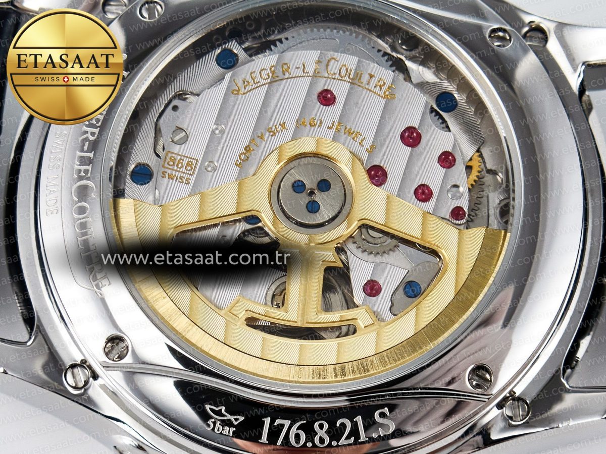 Jaeger Lecoultre Master Ultra Thin Perpetual Calendar SS V9F 1:1 Best Edition Gray Dial on Black Leather Strap A868 V2 - Görsel 19