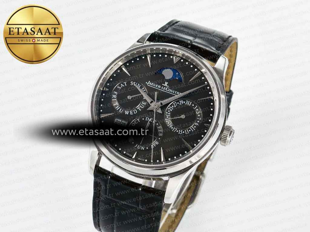 master ultra thin perpetual calendar ss v9f 11 best edition gray dial on black leather strap a868 v22
