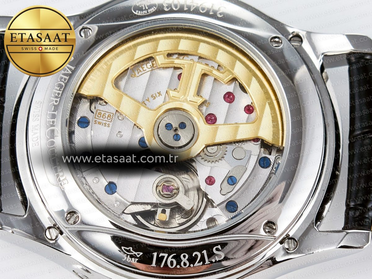Jaeger Lecoultre Master Ultra Thin Perpetual Calendar SS V9F 1:1 Best Edition Gray Dial on Black Leather Strap A868 V2 - Görsel 20
