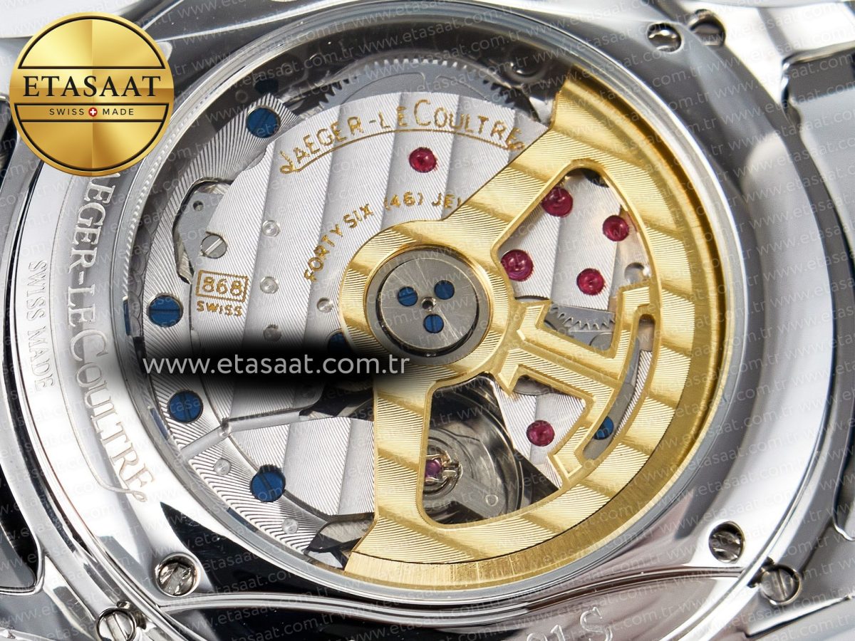 Jaeger Lecoultre Master Ultra Thin Perpetual Calendar SS V9F 1:1 Best Edition Gray Dial on Black Leather Strap A868 V2 - Görsel 21