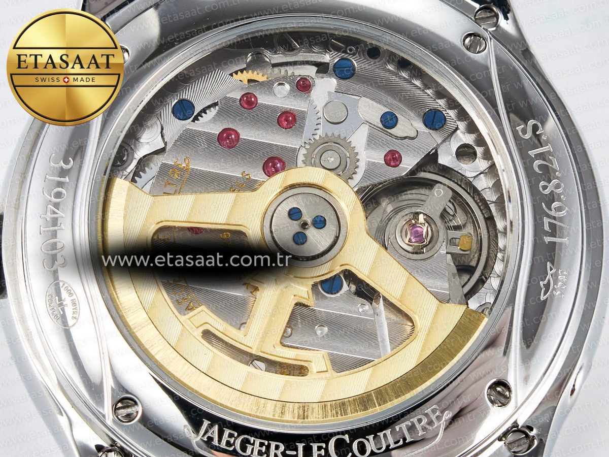 Jaeger Lecoultre Master Ultra Thin Perpetual Calendar SS V9F 1:1 Best Edition Gray Dial on Black Leather Strap A868 V2 - Görsel 22
