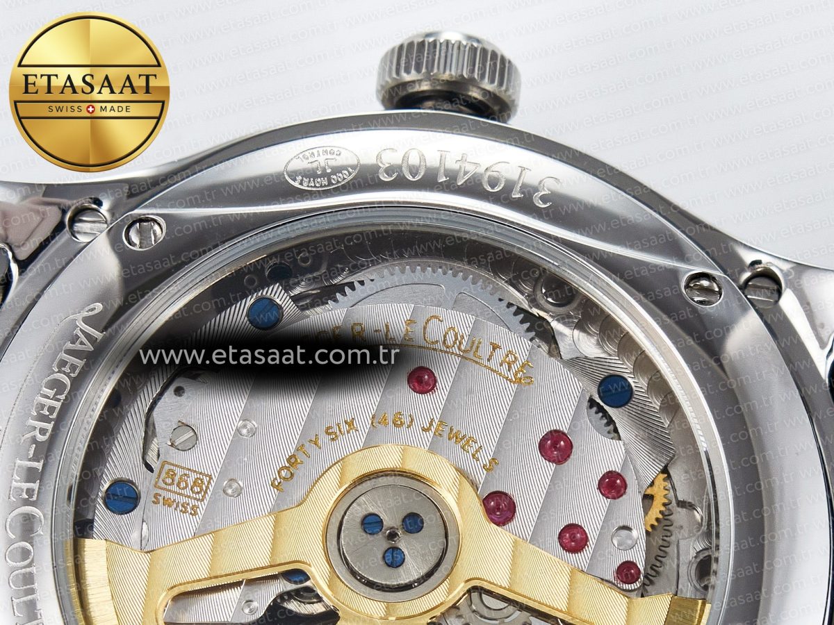 Jaeger Lecoultre Master Ultra Thin Perpetual Calendar SS V9F 1:1 Best Edition Gray Dial on Black Leather Strap A868 V2 - Görsel 23