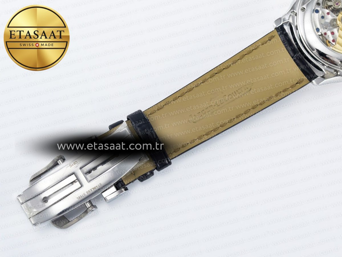 Jaeger Lecoultre Master Ultra Thin Perpetual Calendar SS V9F 1:1 Best Edition Gray Dial on Black Leather Strap A868 V2 - Görsel 28