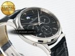 Jaeger Lecoultre Master Ultra Thin Perpetual Calendar SS V9F 1:1 Best Edition Gray Dial on Black Leather Strap A868 V2 - Görsel 7