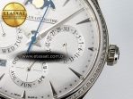 Jaeger Lecoultre Master Ultra Thin Perpetual Calendar SS V9F 1:1 Best Edition White Dial Diamonds Bezel on Black Leather Strap A868 V2 - Görsel 12