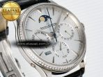 Jaeger Lecoultre Master Ultra Thin Perpetual Calendar SS V9F 1:1 Best Edition White Dial Diamonds Bezel on Black Leather Strap A868 V2 - Görsel 5