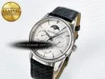 Jaeger Lecoultre V9F White Dial on Black Leather Strap A868