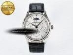 Jaeger Lecoultre V9F White Dial on Black Leather Strap A868 - Görsel 3
