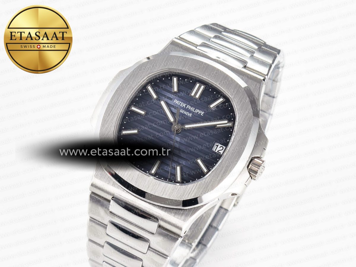 Patek Philippe Nautilus 5711/1A-010 3KF 1:1 Best Edition Blue Textured Dial on SS Bracelet A324 Super Clone - Görsel 1