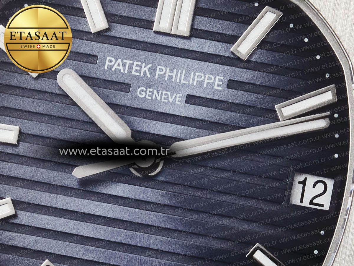 Patek Philippe Nautilus 5711/1A-010 3KF 1:1 Best Edition Blue Textured Dial on SS Bracelet A324 Super Clone - Görsel 10