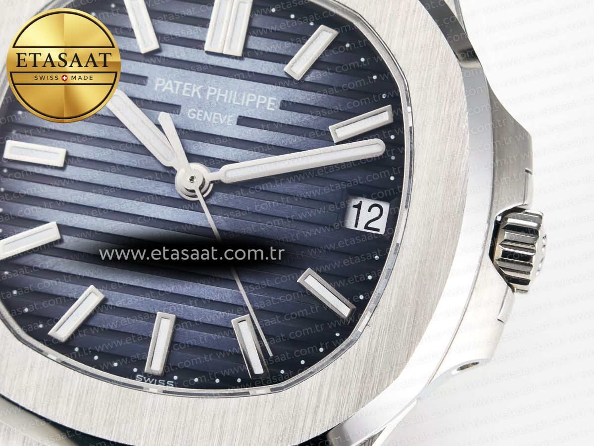 Patek Philippe Nautilus 5711/1A-010 3KF 1:1 Best Edition Blue Textured Dial on SS Bracelet A324 Super Clone - Görsel 11