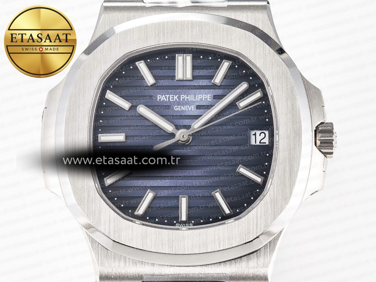 Patek Philippe Nautilus 5711/1A-010 3KF 1:1 Best Edition Blue Textured Dial on SS Bracelet A324 Super Clone - Görsel 4