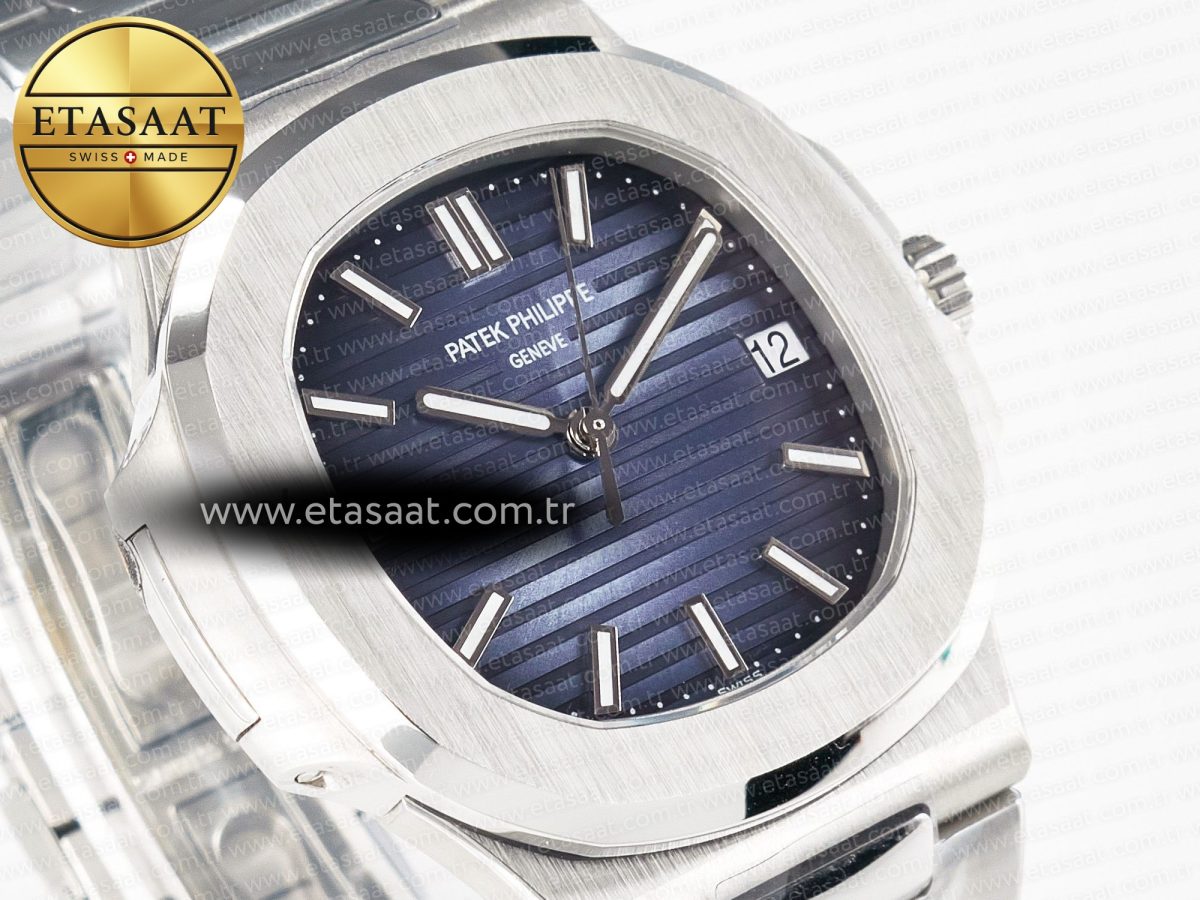 Patek Philippe Nautilus 5711/1A-010 3KF 1:1 Best Edition Blue Textured Dial on SS Bracelet A324 Super Clone - Görsel 5