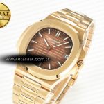 Patek Philippe Nautilus 5711/1R-001 RG 3KF 1:1 Best Edition Brown Textured Dial on RG Bracelet Super Clone 26-330