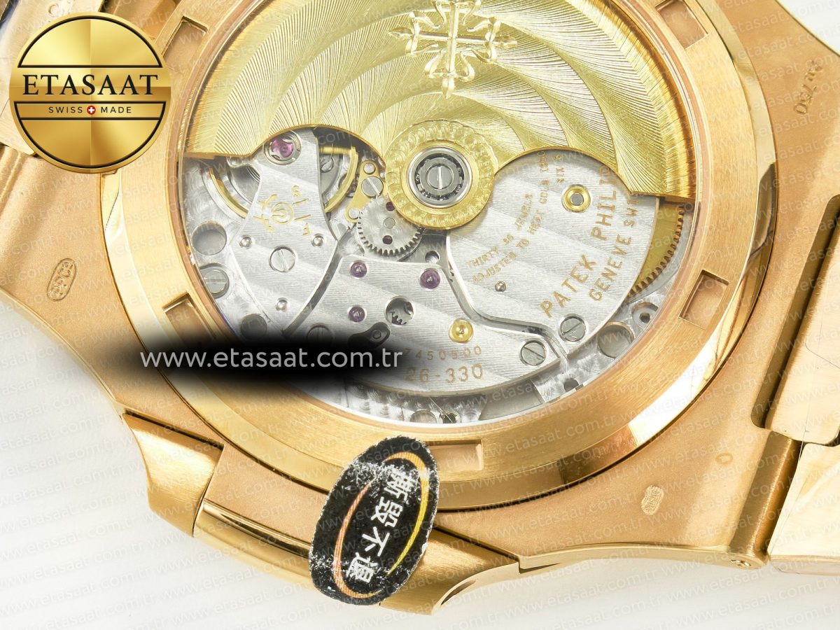 Patek Philippe Nautilus 5711/1R-001 RG 3KF 1:1 Best Edition Brown Textured Dial on RG Bracelet Super Clone 26-330 - Görsel 18