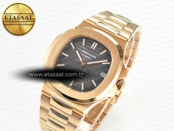 Patek Philippe Nautilus 5711/1R-001 RG 3KF 1:1 Best Edition Gray Textured Dial on RG Bracelet Super Clone 26-330