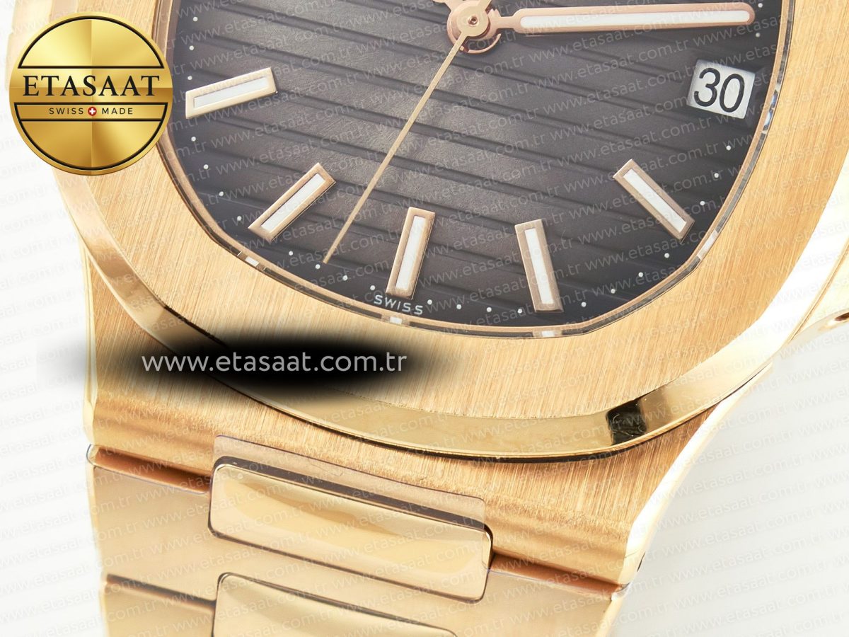 Patek Philippe Nautilus 5711/1R-001 RG 3KF 1:1 Best Edition Gray Textured Dial on RG Bracelet Super Clone 26-330 - Görsel 12