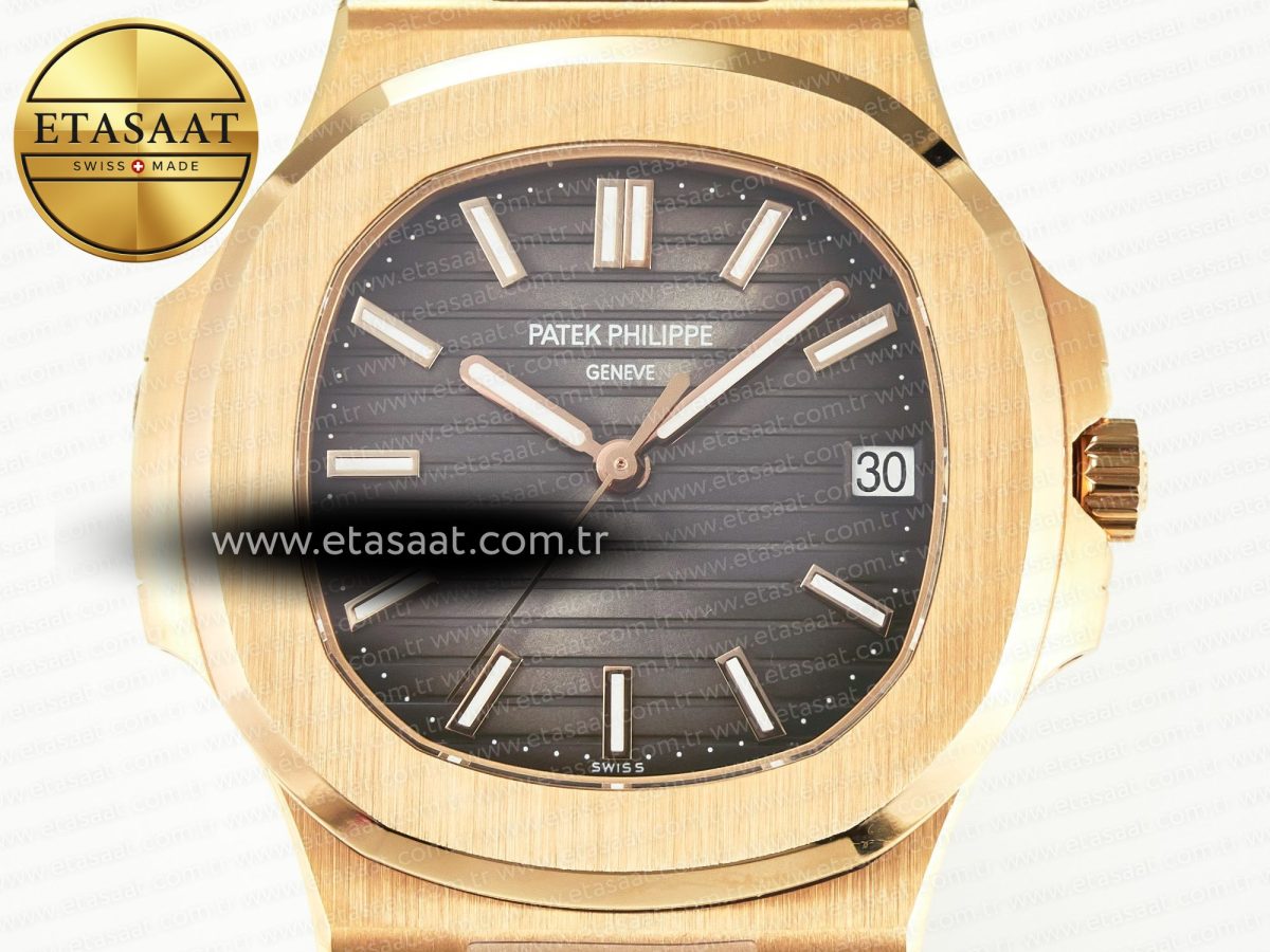 Patek Philippe Nautilus 5711/1R-001 RG 3KF 1:1 Best Edition Gray Textured Dial on RG Bracelet Super Clone 26-330 - Görsel 4