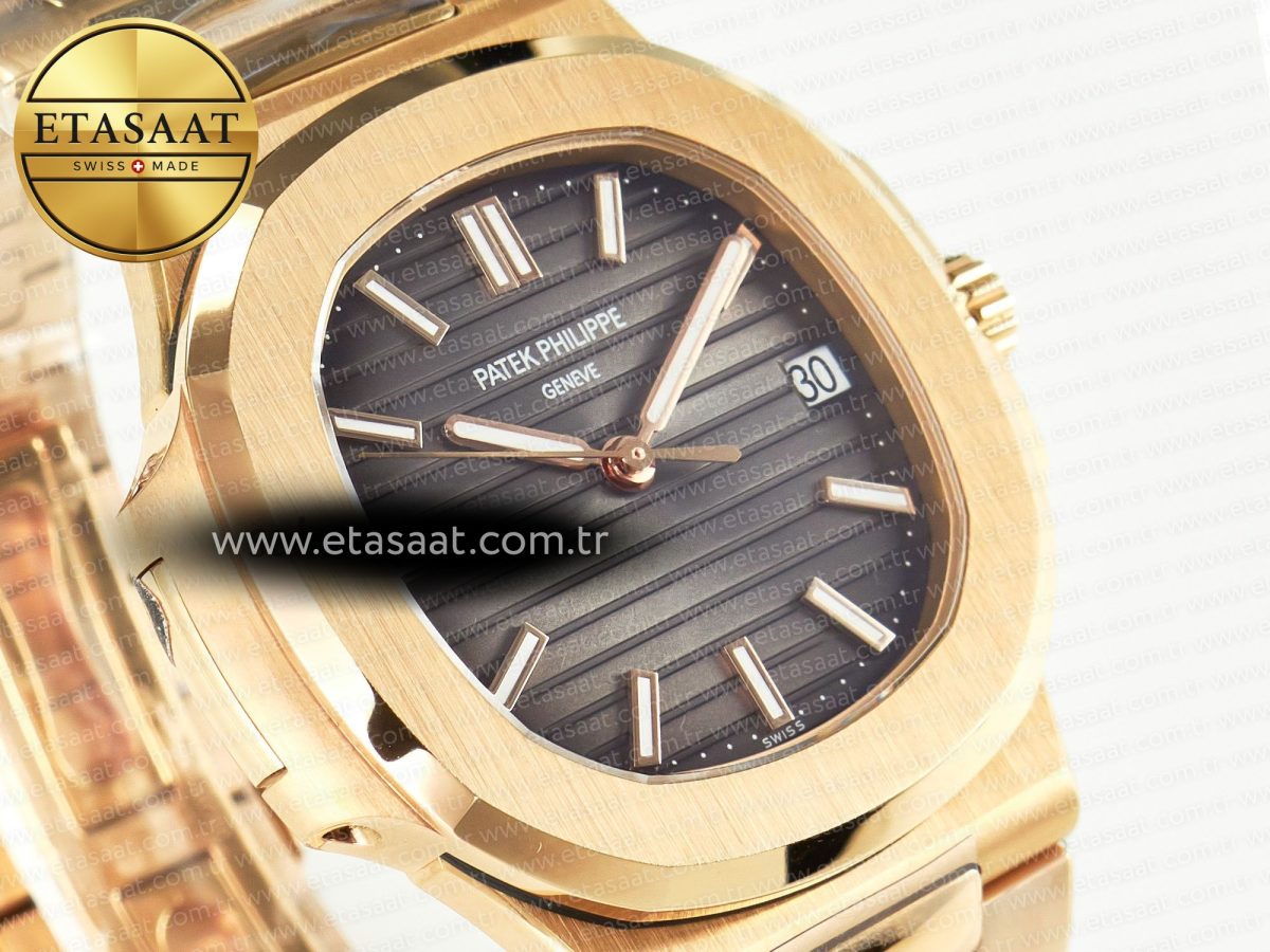 Patek Philippe Nautilus 5711/1R-001 RG 3KF 1:1 Best Edition Gray Textured Dial on RG Bracelet Super Clone 26-330 - Görsel 5