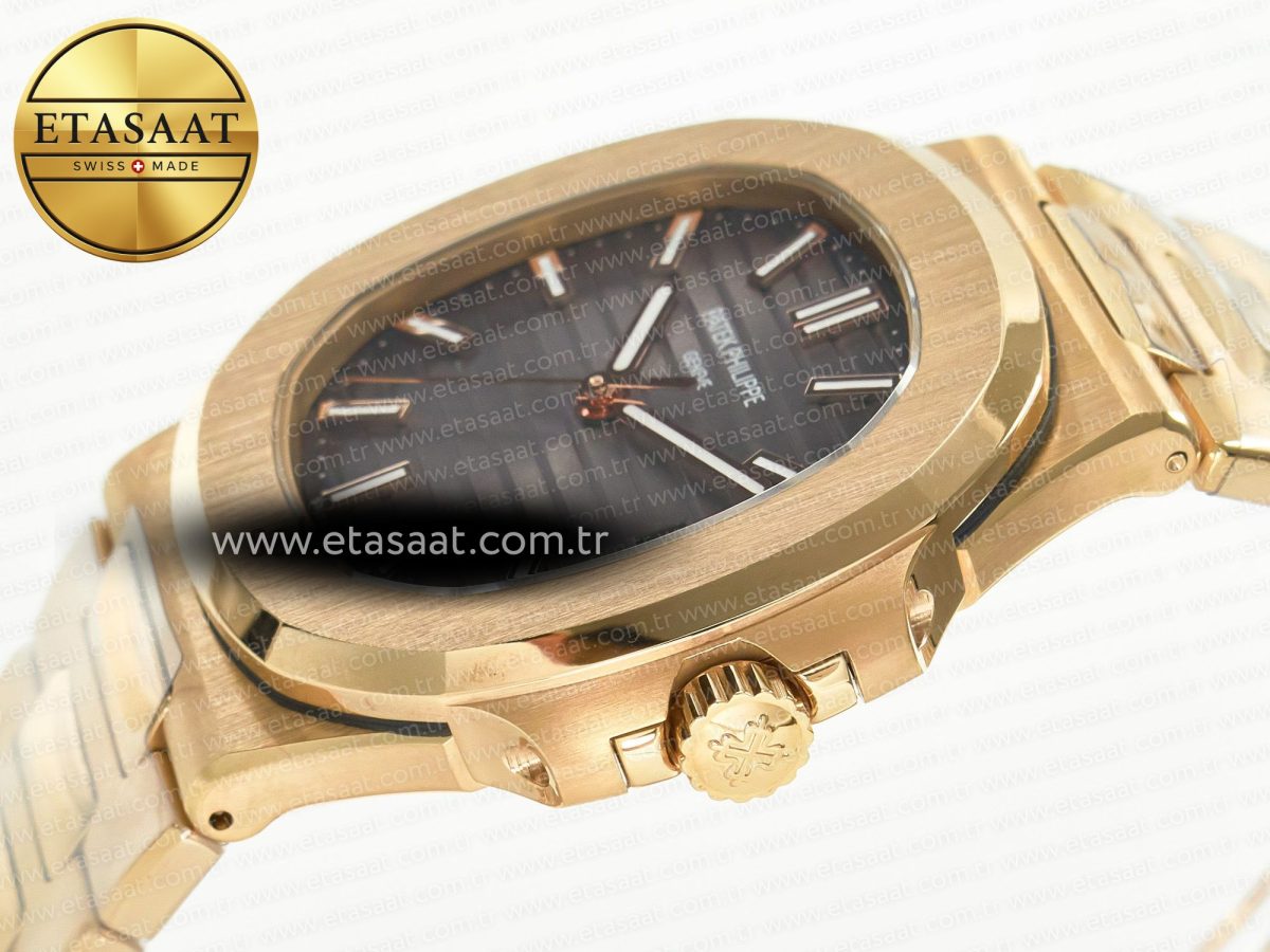 Patek Philippe Nautilus 5711/1R-001 RG 3KF 1:1 Best Edition Gray Textured Dial on RG Bracelet Super Clone 26-330 - Görsel 6