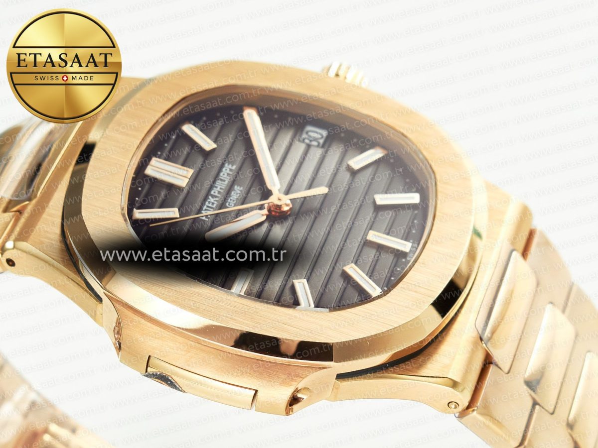 Patek Philippe Nautilus 5711/1R-001 RG 3KF 1:1 Best Edition Gray Textured Dial on RG Bracelet Super Clone 26-330 - Görsel 7