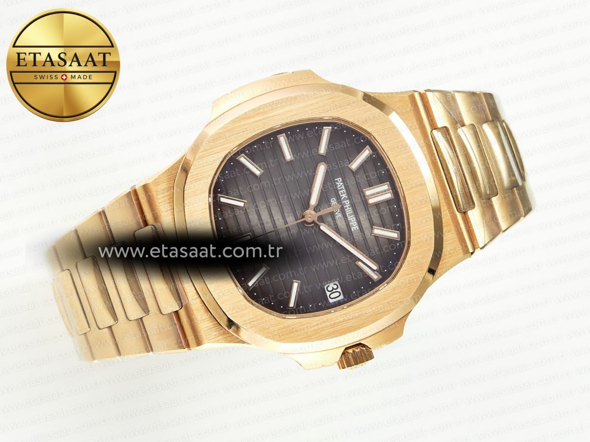 Patek Philippe Nautilus 5711/1R-001 RG 3KF 1:1 Best Edition Gray Textured Dial on RG Bracelet Super Clone 26-330 - Görsel 8