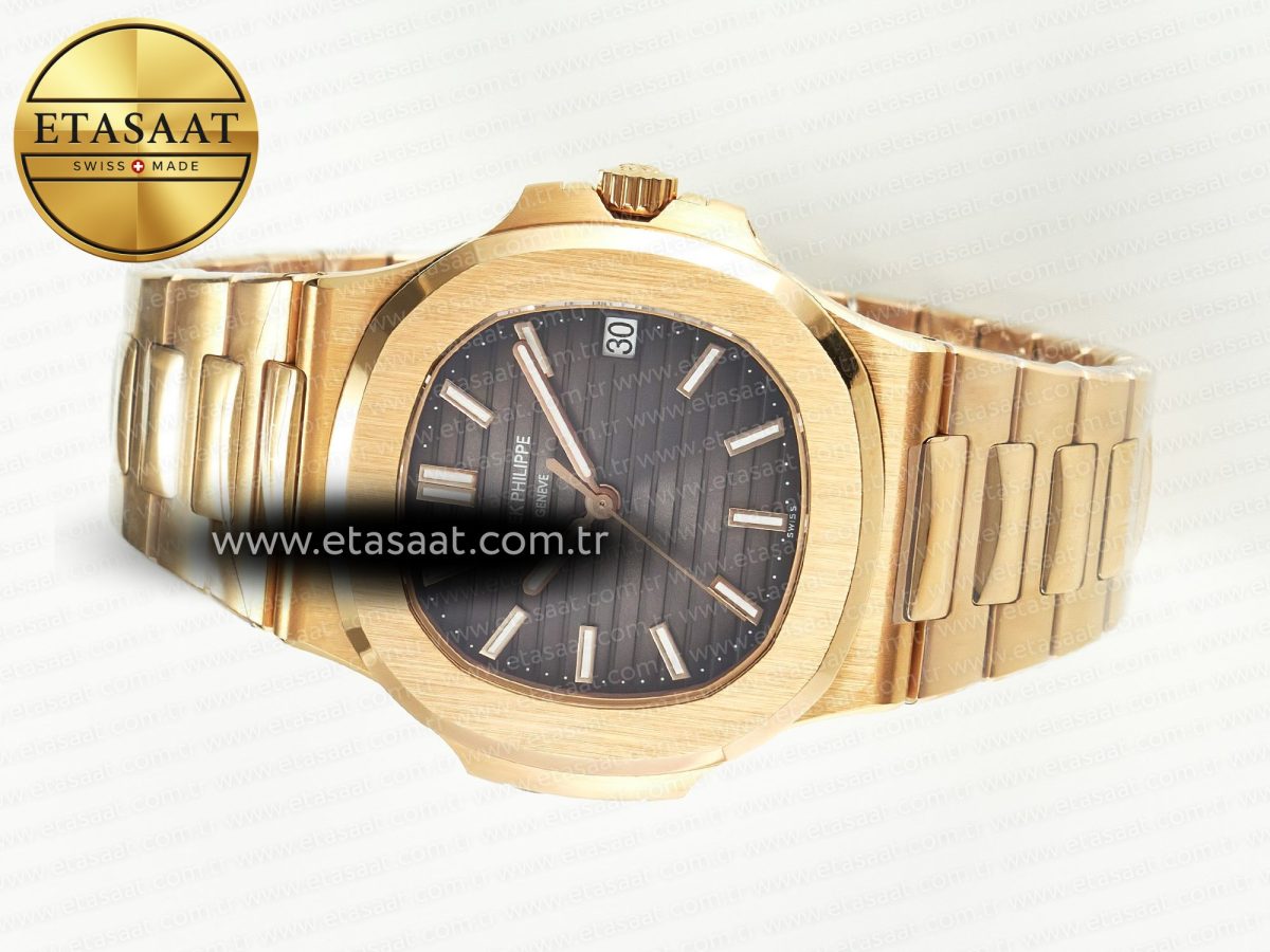 Patek Philippe Nautilus 5711/1R-001 RG 3KF 1:1 Best Edition Gray Textured Dial on RG Bracelet Super Clone 26-330 - Görsel 9