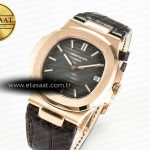 Patek Philippe Nautilus 5711/1R RG 3KF 1:1 Best Edition Brown Textured Dial on Brown Leather Strap A324 Super Clone V2