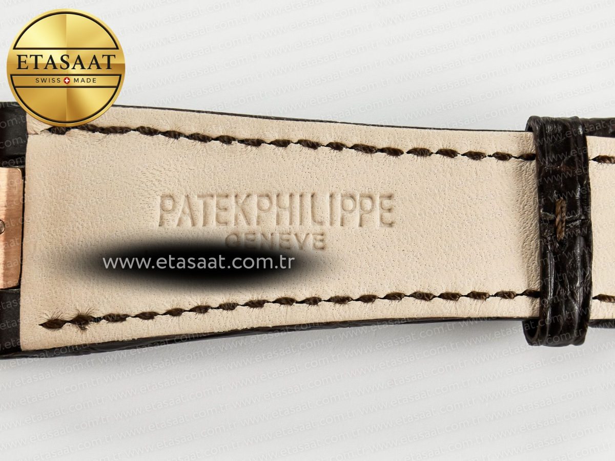 Patek Philippe Nautilus 5711/1R RG 3KF 1:1 Best Edition Brown Textured Dial on Brown Leather Strap A324 Super Clone V2 - Görsel 28