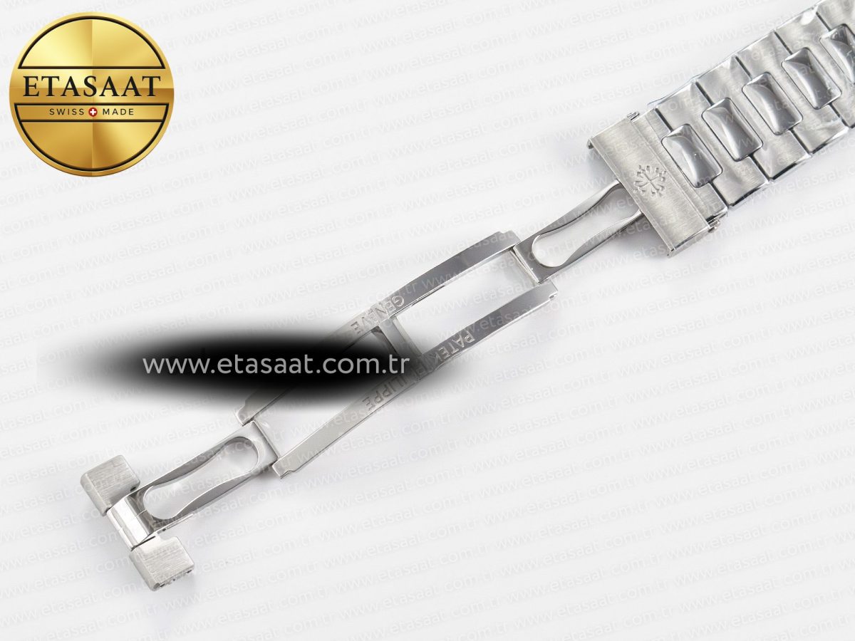 Patek Philippe Nautilus 5711 3KF 1:1 Best Edition Square Diamonds Bezel Green Dial on SS Bracelet A324 Super Clone V2 - Görsel 25