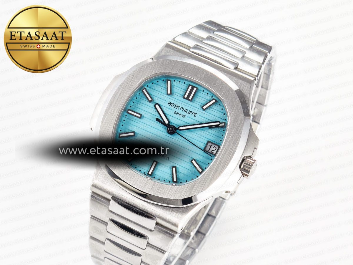 Patek Philippe Nautilus 5711 3KF 1:1 Best Edition Tiffany Blue Dial on SS Bracelet A324 Super Clone V2 - Görsel 2