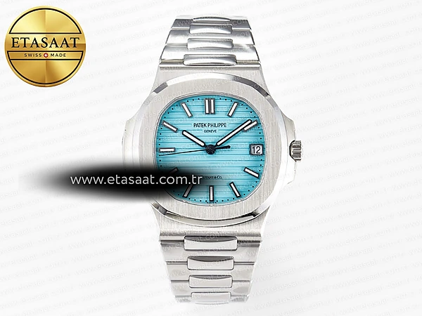 Patek Philippe Nautilus 5711 3KF Tiffany Mavi A324 Eta Saat - 1:1 Süper Klon Replika Saat