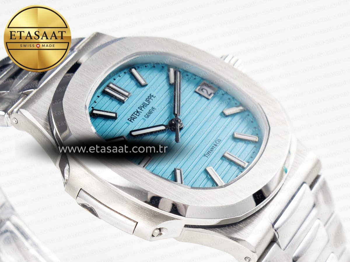 Patek Philippe Nautilus 5711 3KF 1:1 Best Edition Tiffany Blue Dial on SS Bracelet A324 Super Clone V2 - Görsel 7