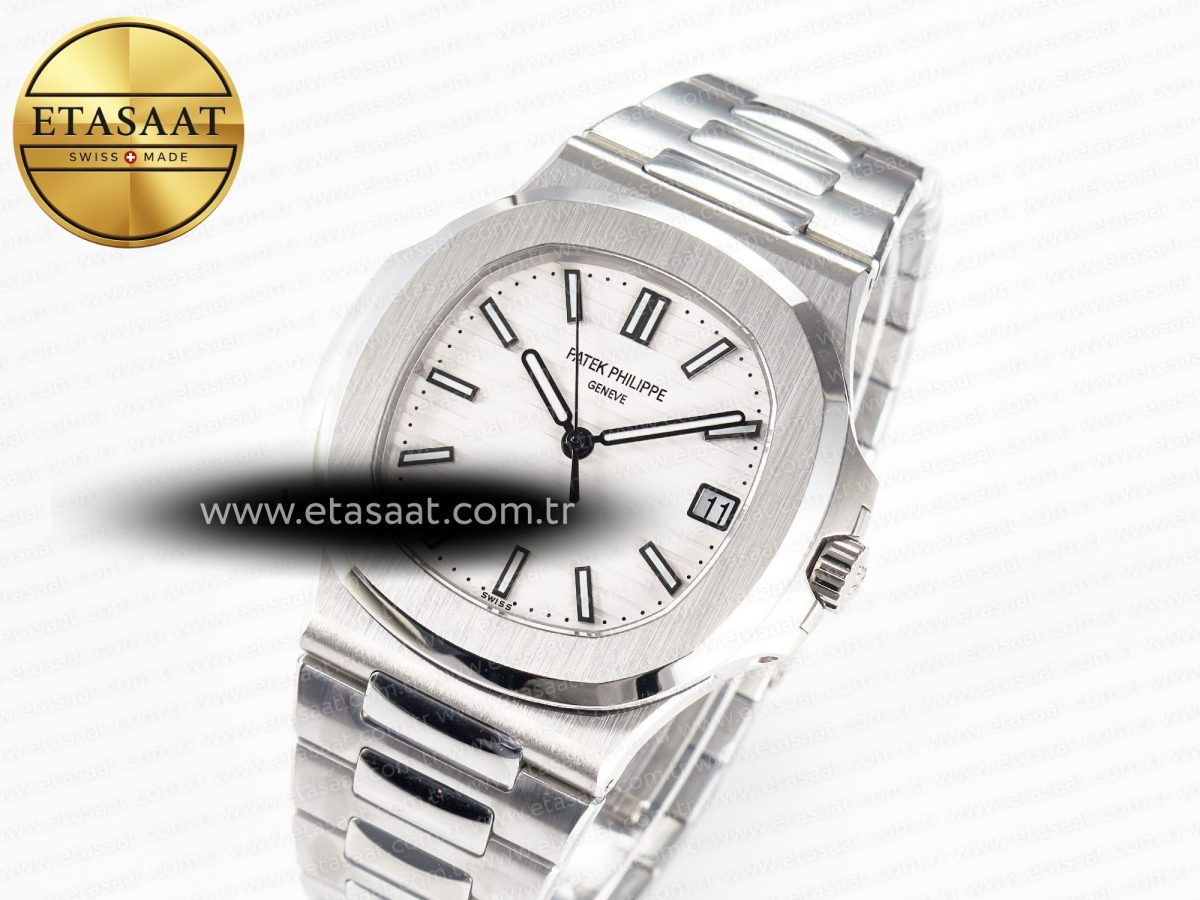 Patek Philippe Nautilus 5711 3KF 1:1 Best Edition White Dial on SS Bracelet A324 Super Clone V2 - Görsel 1