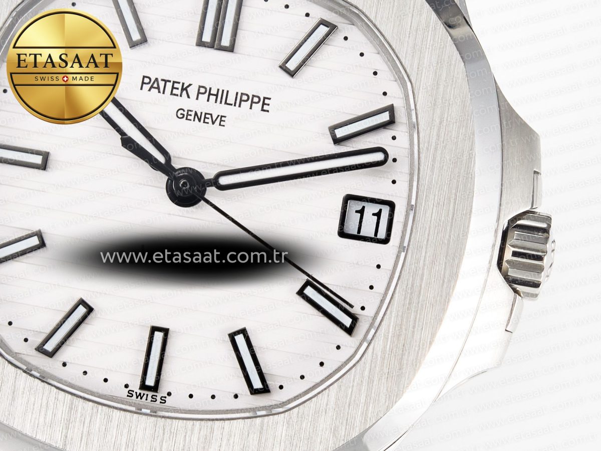 Patek Philippe Nautilus 5711 3KF 1:1 Best Edition White Dial on SS Bracelet A324 Super Clone V2 - Görsel 11