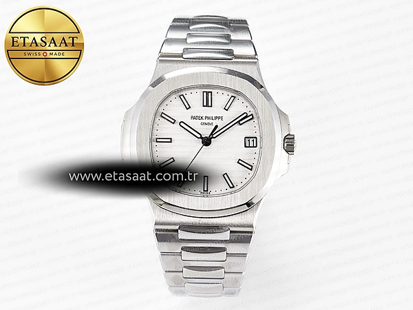 Patek Philippe Nautilus 5711 3KF Beyaz Kadran A324 Eta Saat - 1:1 Süper Klon Replika Saat
