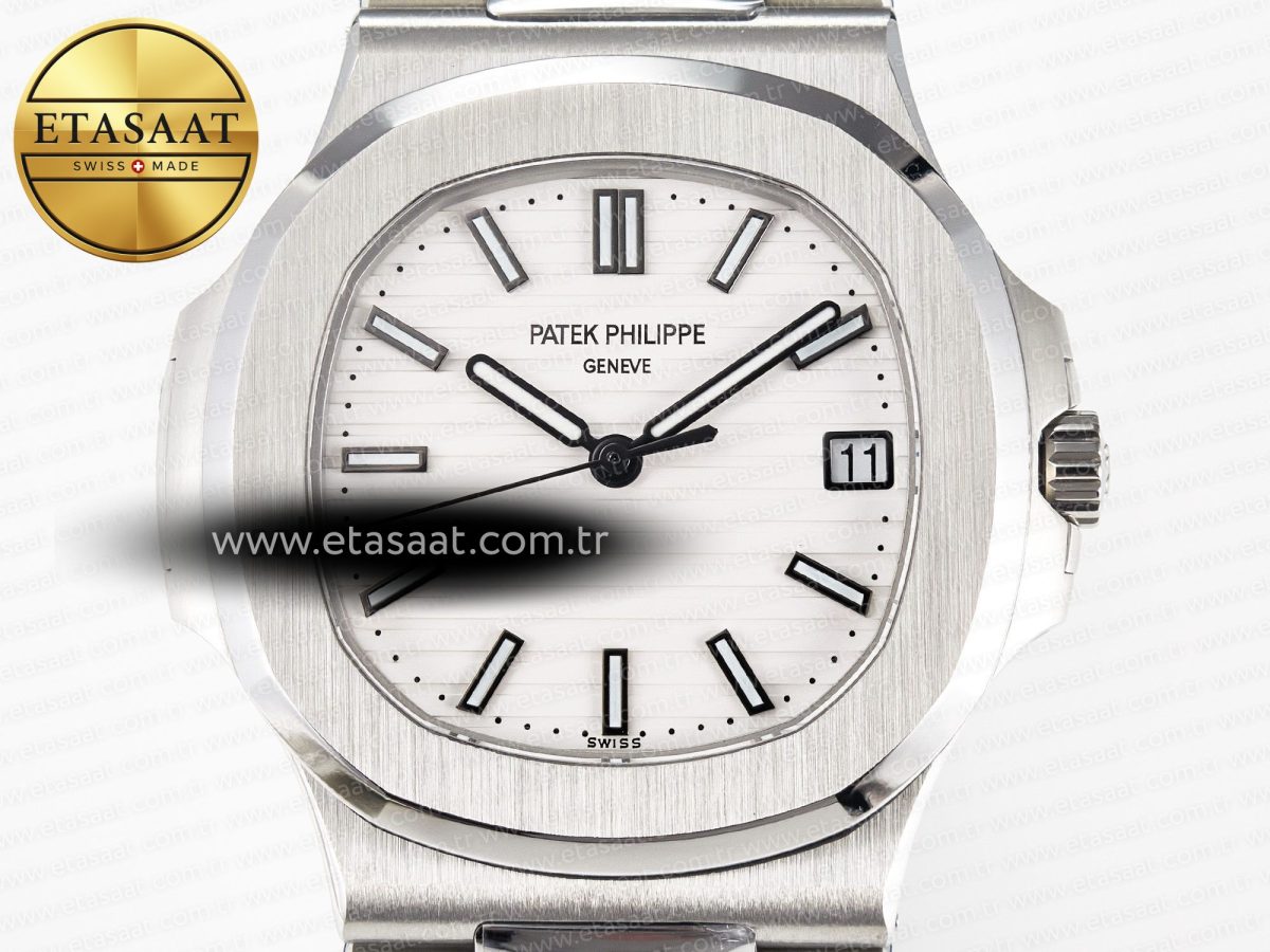 Patek Philippe Nautilus 5711 3KF 1:1 Best Edition White Dial on SS Bracelet A324 Super Clone V2 - Görsel 4