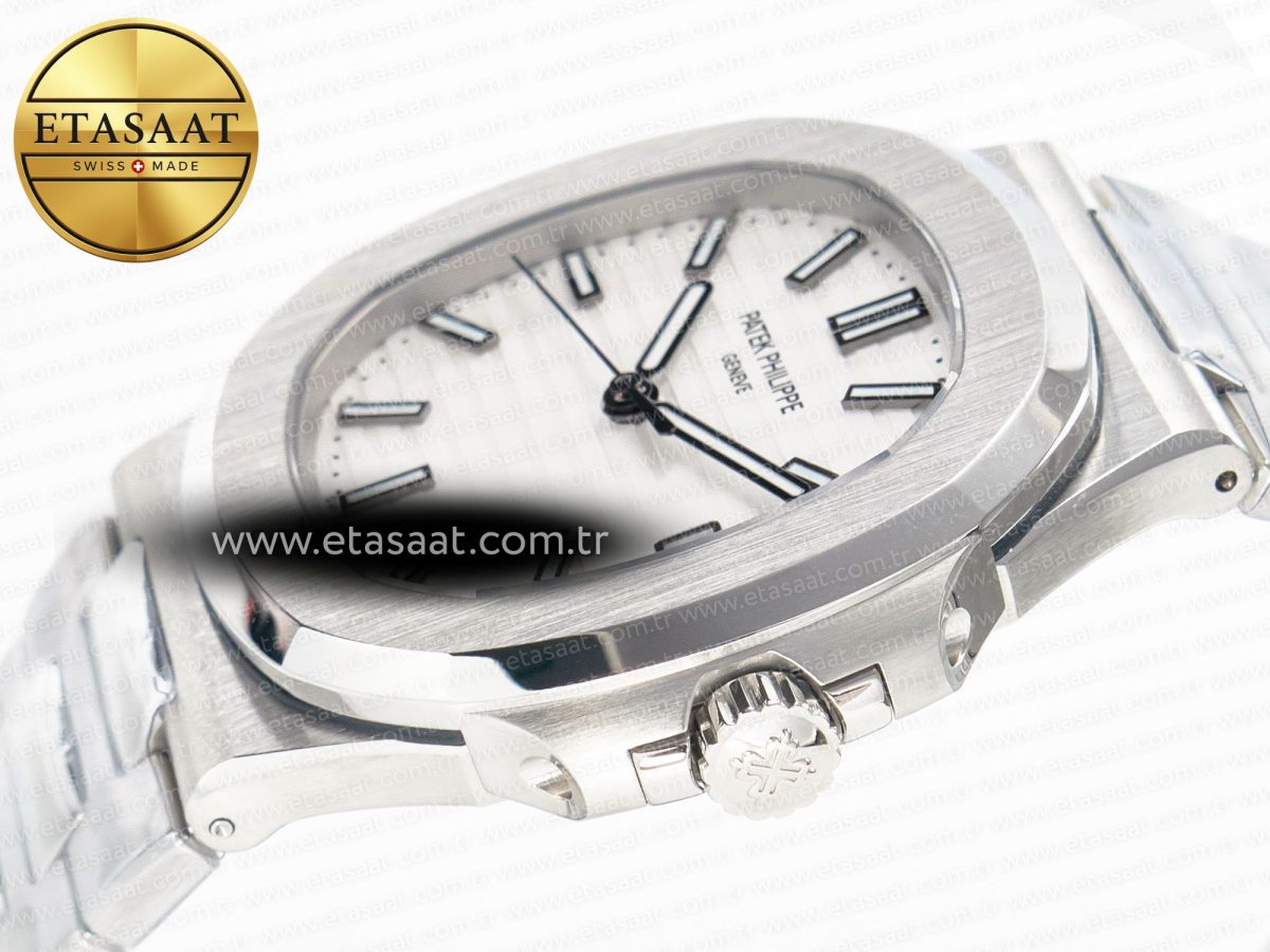 Patek Philippe Nautilus 5711 3KF 1:1 Best Edition White Dial on SS Bracelet A324 Super Clone V2 - Görsel 6