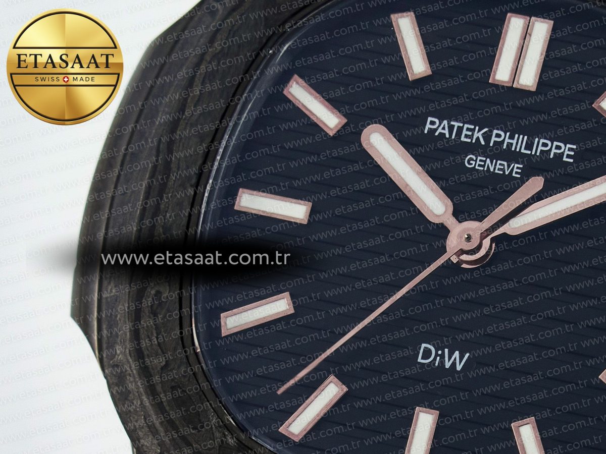 Patek Philippe Nautilus 5711 DIW Carbon DIWF 1:1 Best Edition Black Textured Dial on Carbon/RG Bracelet 324CS - Görsel 10