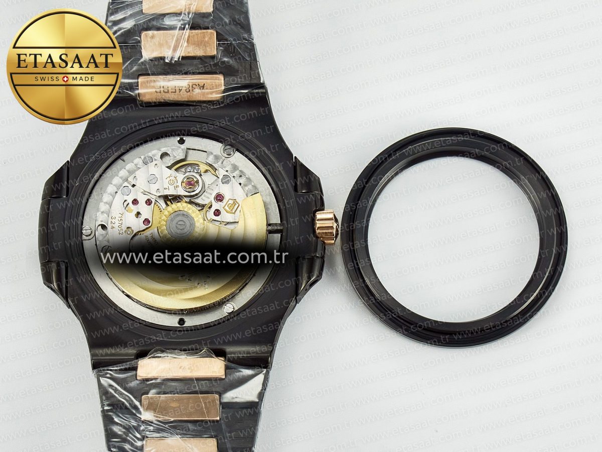 Patek Philippe Nautilus 5711 DIW Carbon DIWF 1:1 Best Edition Black Textured Dial on Carbon/RG Bracelet 324CS - Görsel 17