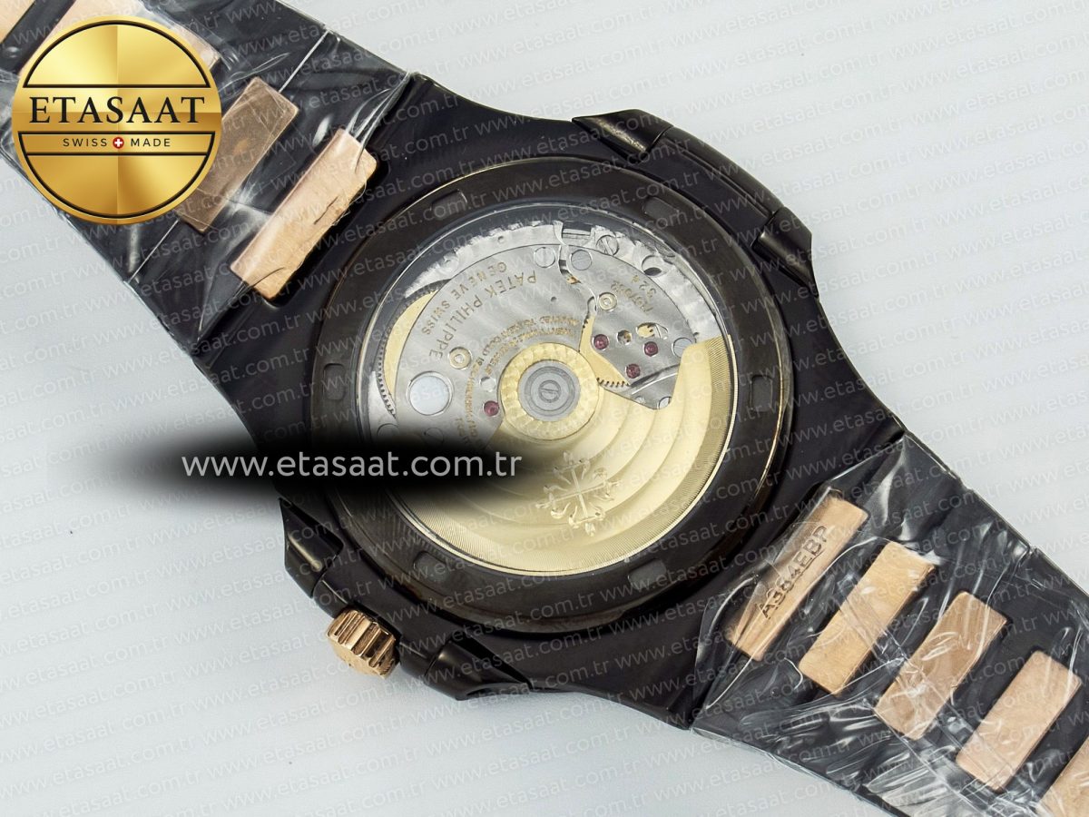 Patek Philippe Nautilus 5711 DIW Carbon DIWF 1:1 Best Edition Black Textured Dial on Carbon/RG Bracelet 324CS - Görsel 18