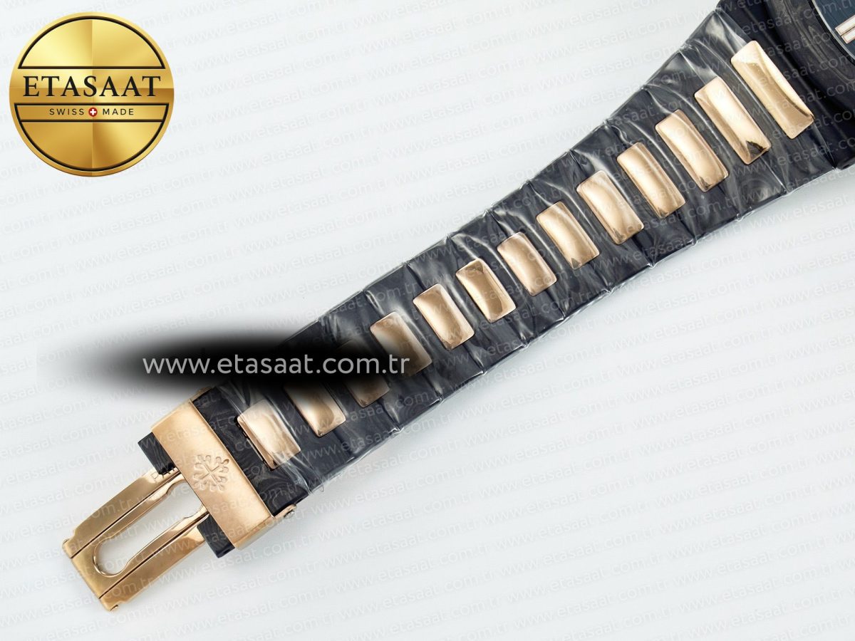 Patek Philippe Nautilus 5711 DIW Carbon DIWF 1:1 Best Edition Black Textured Dial on Carbon/RG Bracelet 324CS - Görsel 26