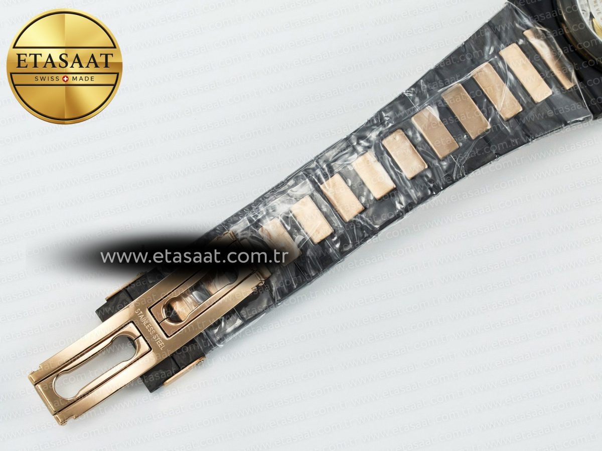 Patek Philippe Nautilus 5711 DIW Carbon DIWF 1:1 Best Edition Black Textured Dial on Carbon/RG Bracelet 324CS - Görsel 28