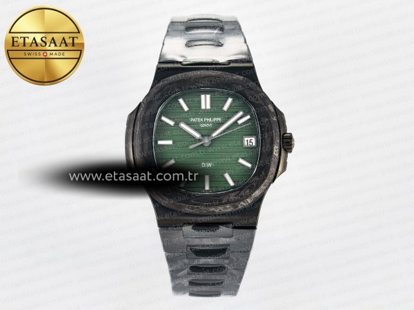 Patek Philippe Nautilus 5711 DIW Karbon DIWF Yeşil 324CS Eta Saat - 1:1 Süper Klon Replika Saat
